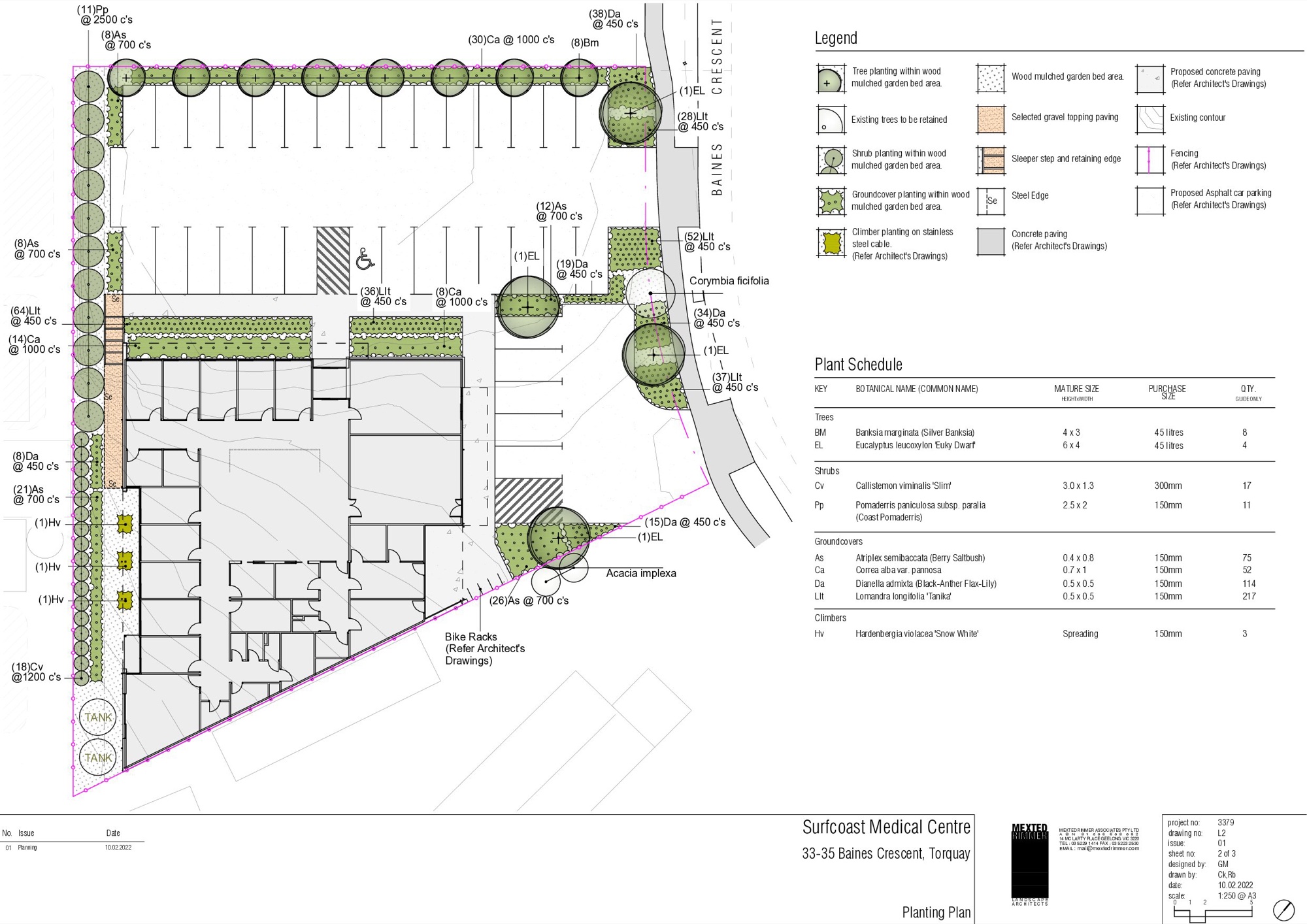 Surfcoast Medical Centre — Planting Plan